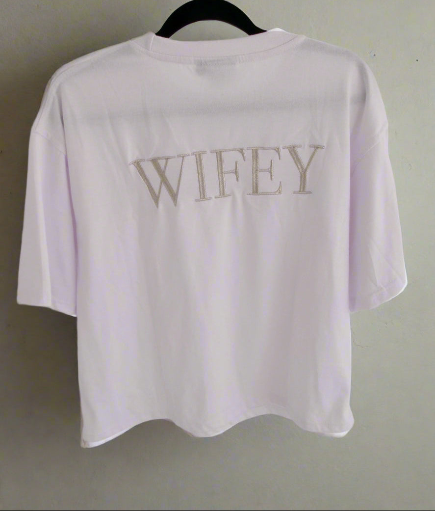 'Wifey on The Way' T Shirt | Pure White