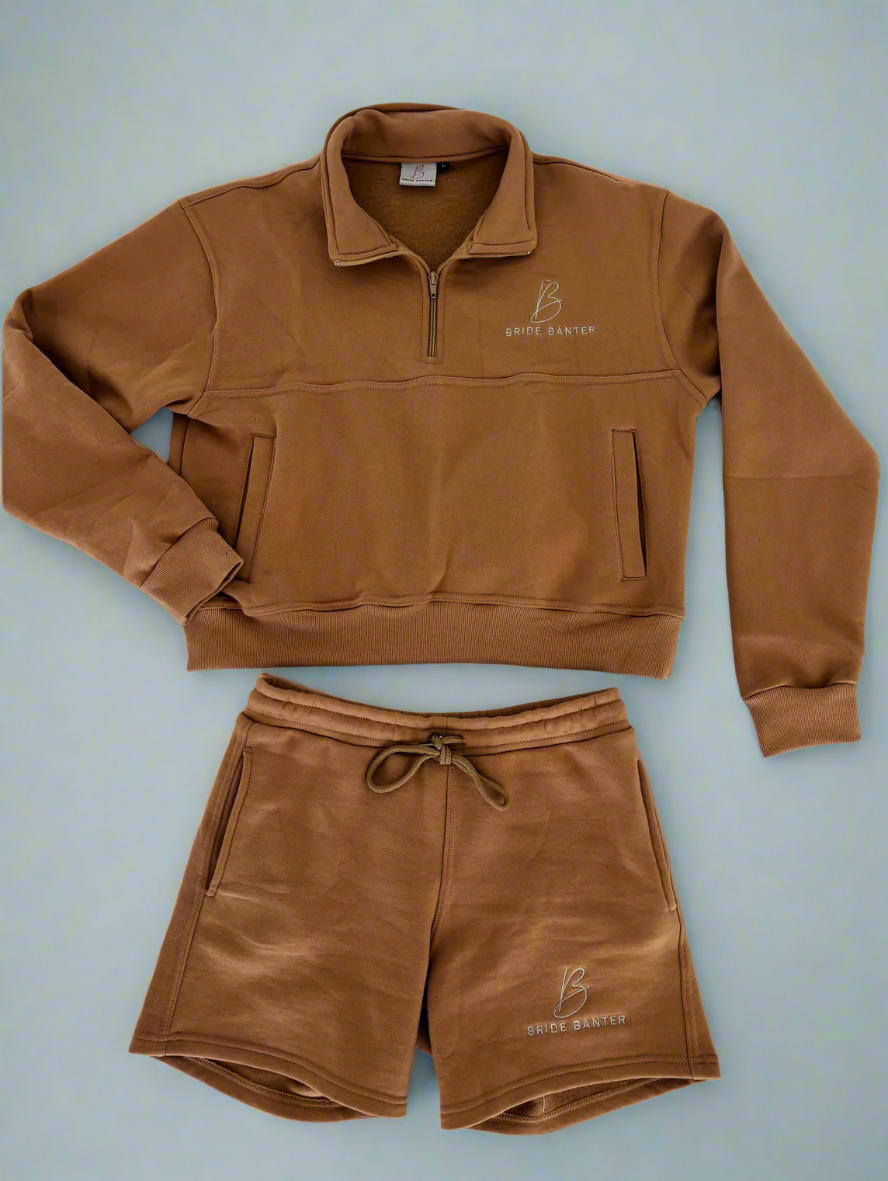 Better Half Set | Quarterzip & Shorts Desert Tan