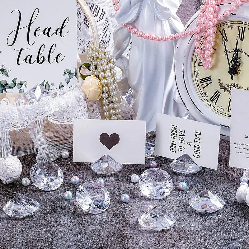 10pcs Diamond Acrylic Place Card Holder