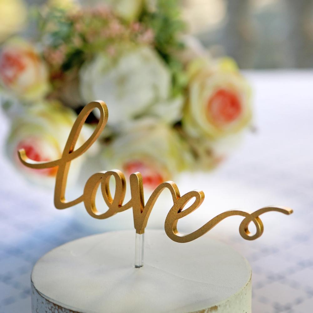 Gold 'Love' Cake Topper