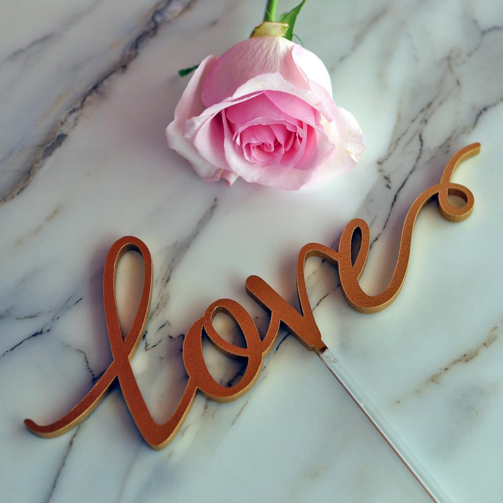 Gold 'Love' Cake Topper