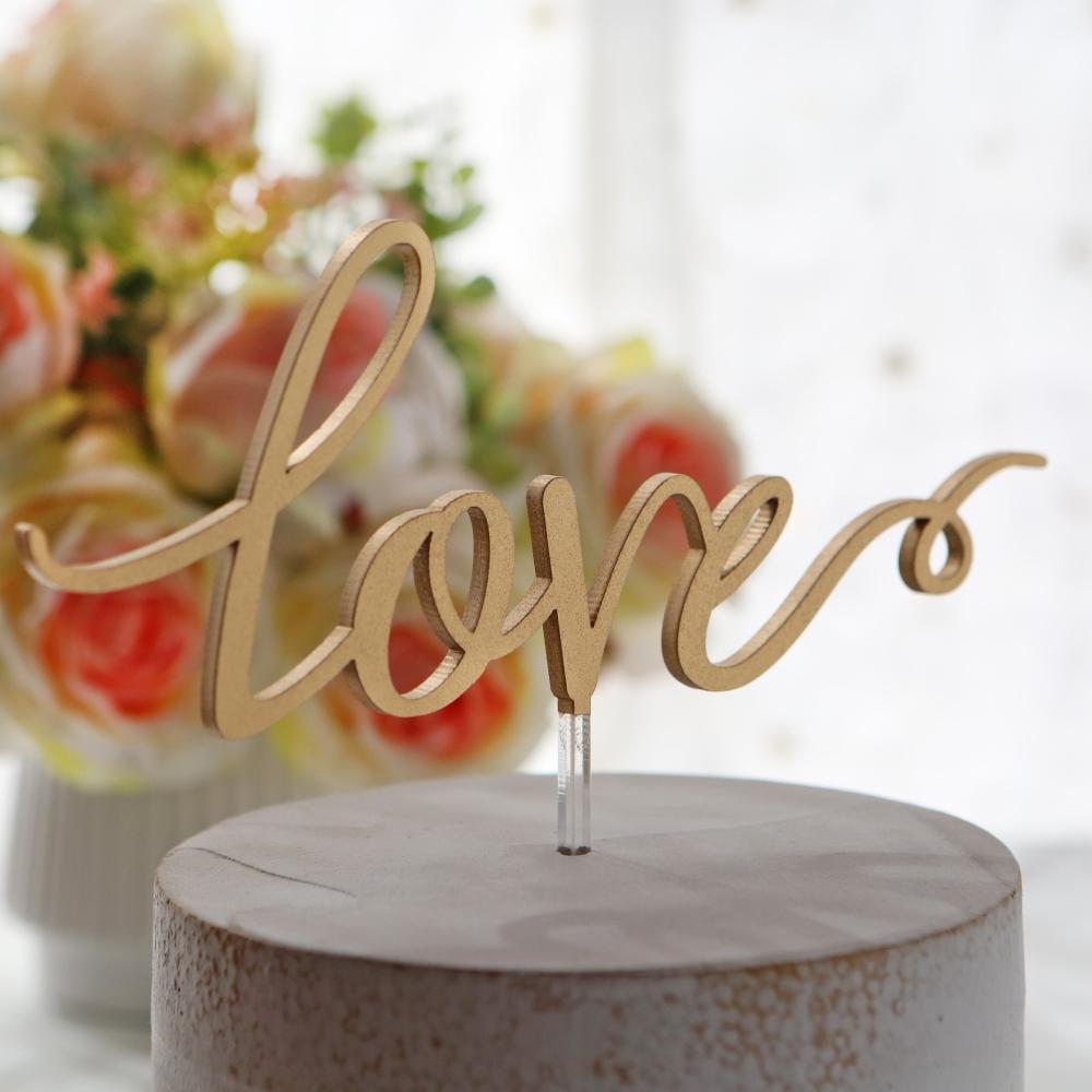 Gold 'Love' Cake Topper