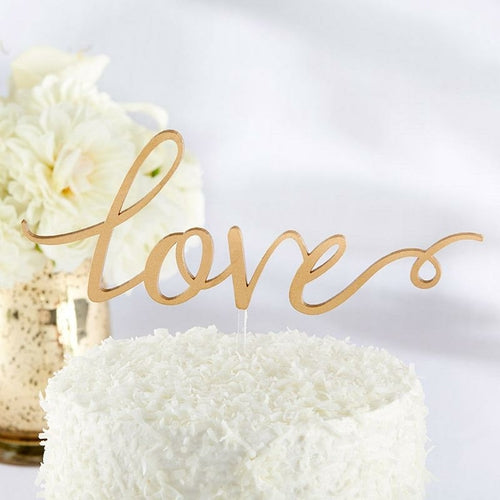 Gold 'Love' Cake Topper