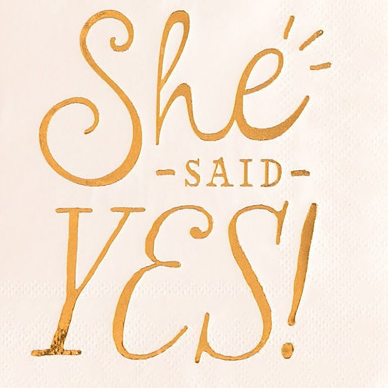 'She Said Yes' Paper Napkins (20 Piece)