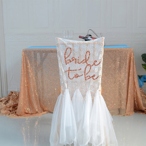 'Bride To Be' Chair Cover | Rose Gold