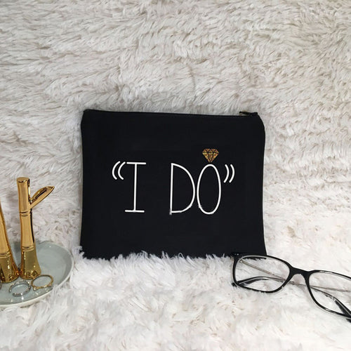 "I DO" Crew Make Up Bags | Bridesmaid Gift