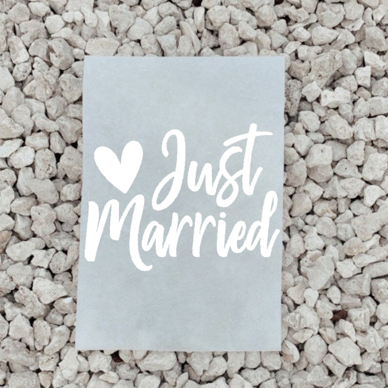 Just Married | Iron On Decal for bride |