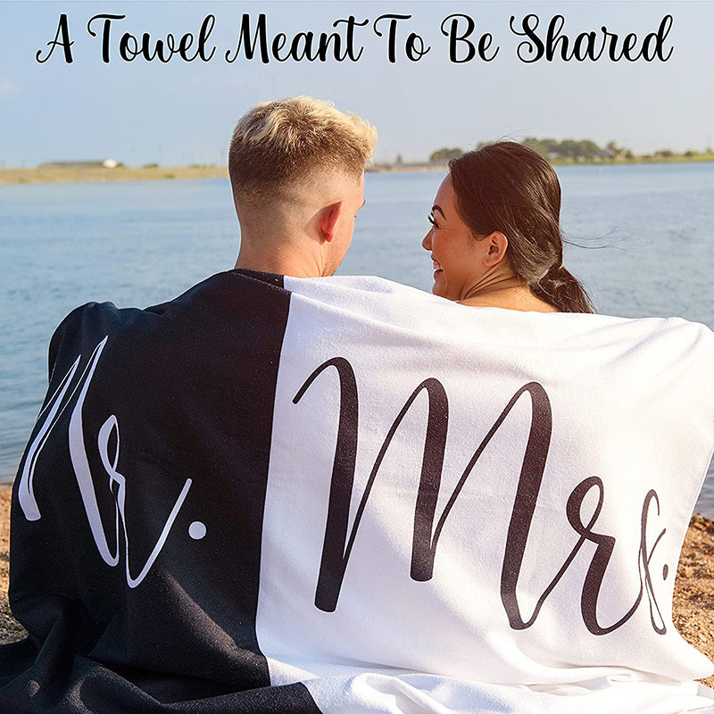 Mr & Mrs Honeymoon Beach Towel