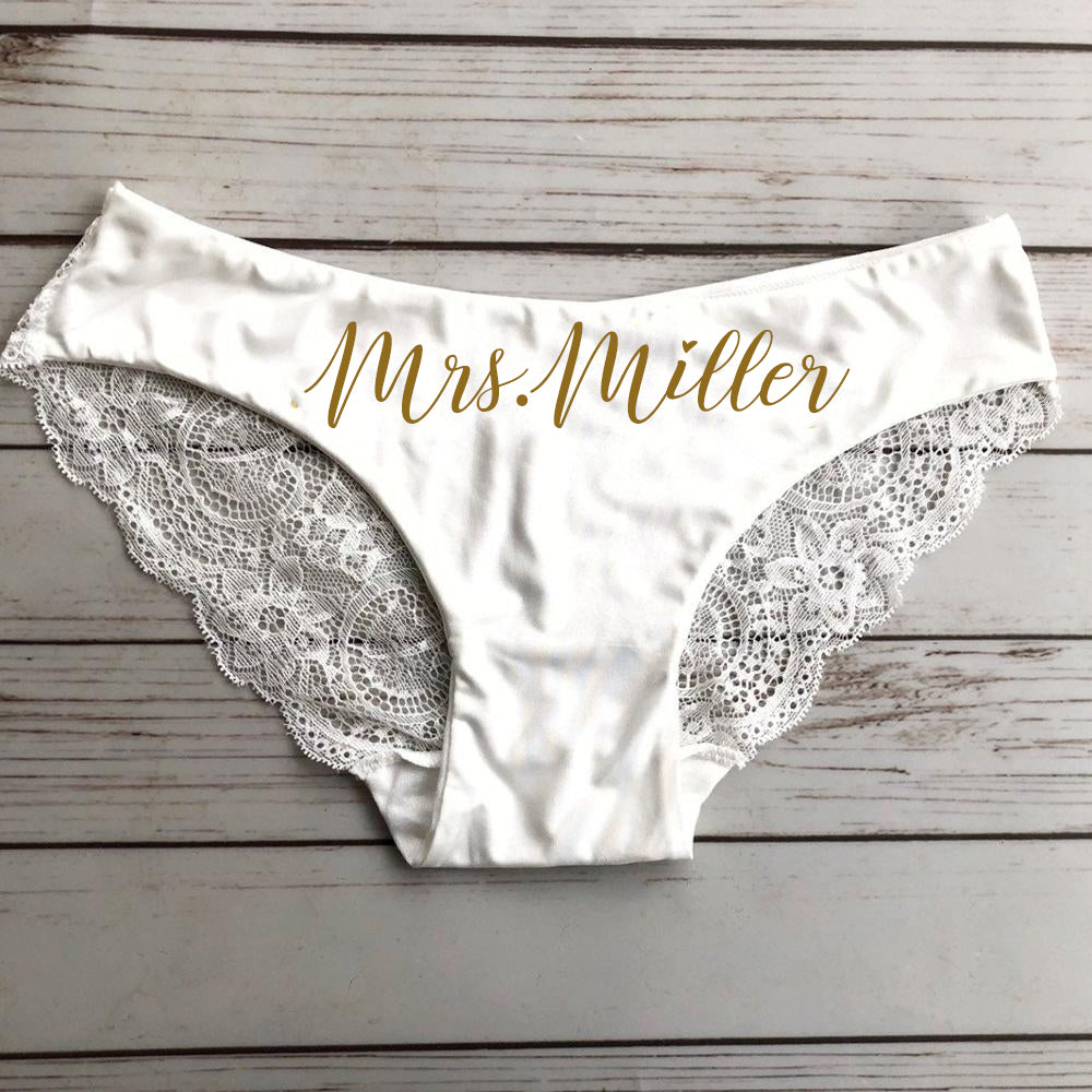 Custom Bride Honeymoon Lace Panties