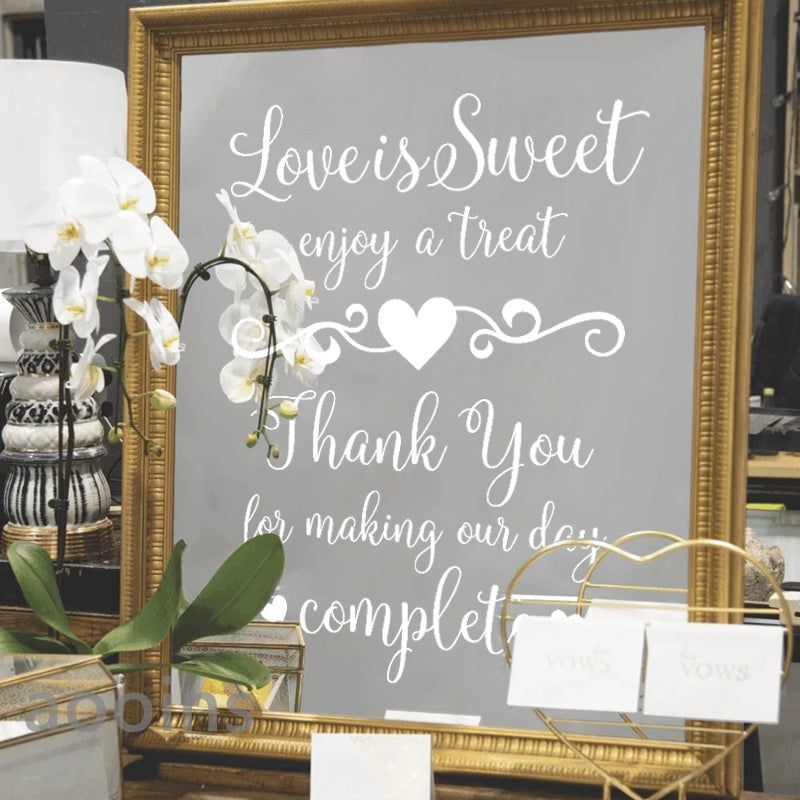 Wedding Dessert Table Sign Stickers DIY